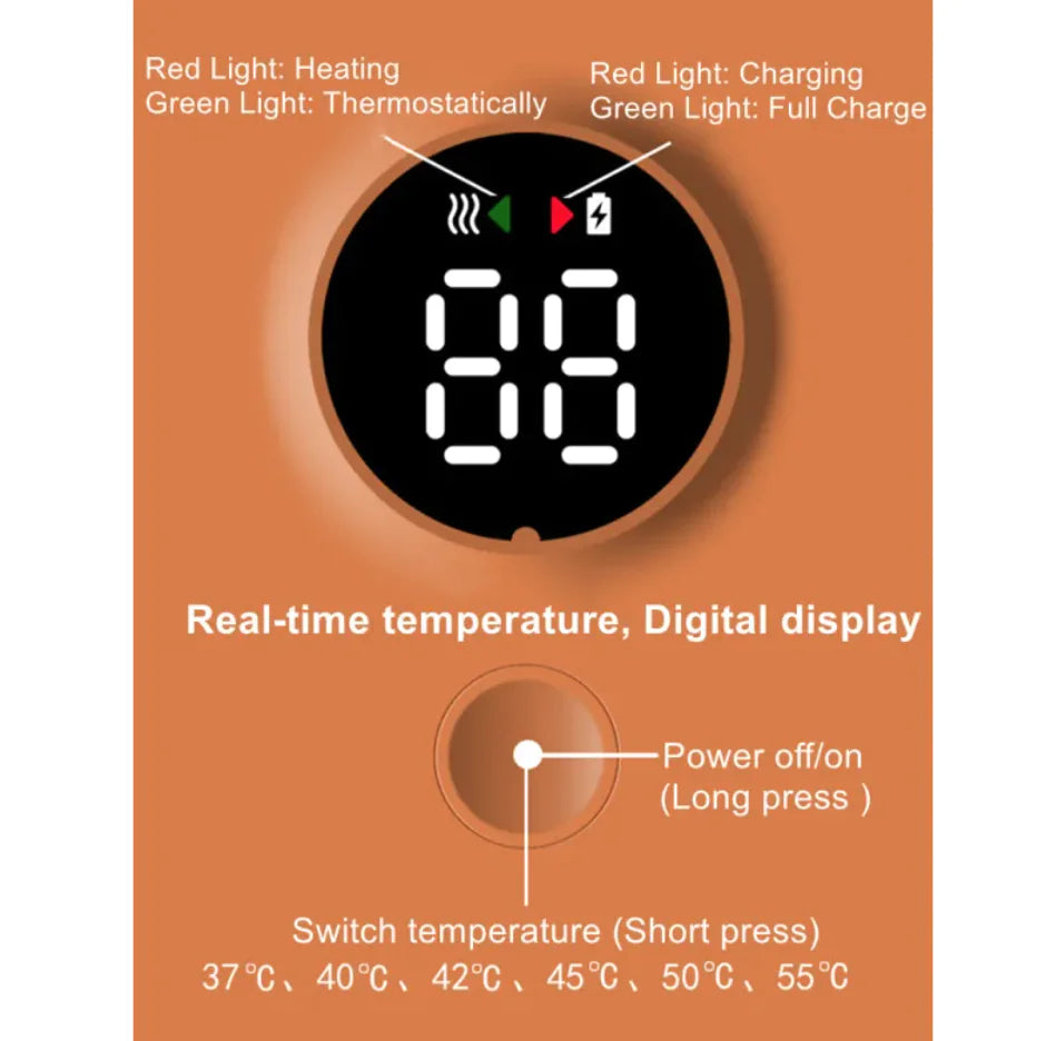 Hordozható vezeték nélküli cumisüveg melegítő