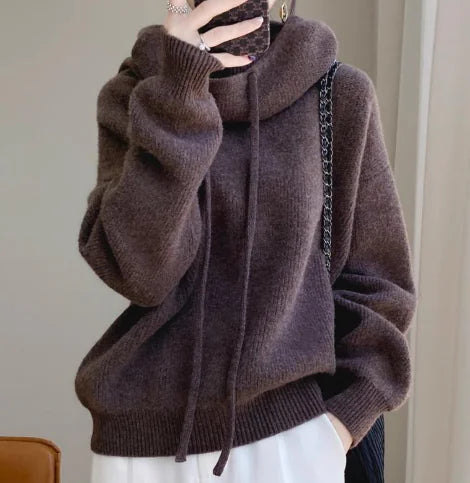 Női merinógyapjú garbós Pulóver