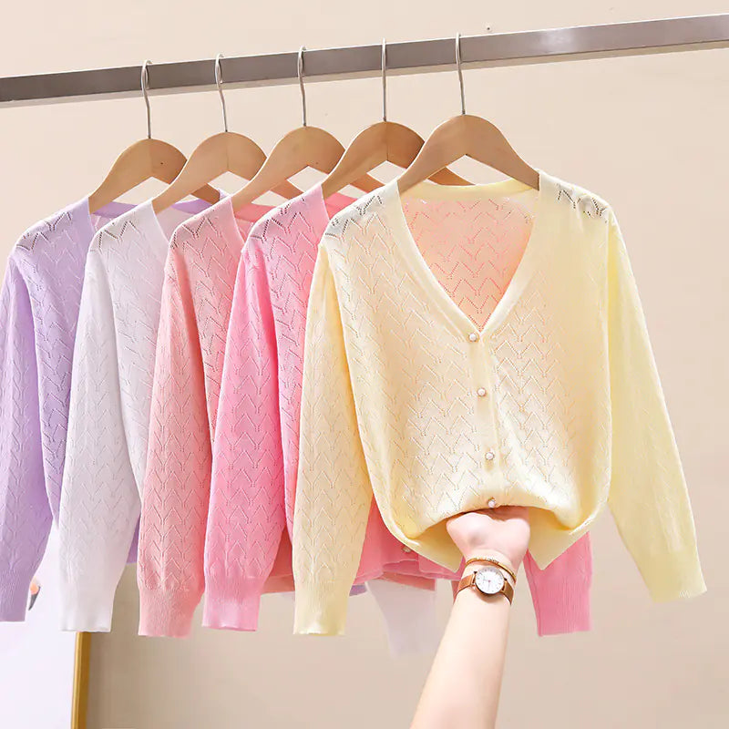 Gyermek vékony kötött kardigán UV-védővel 5 éves kortól