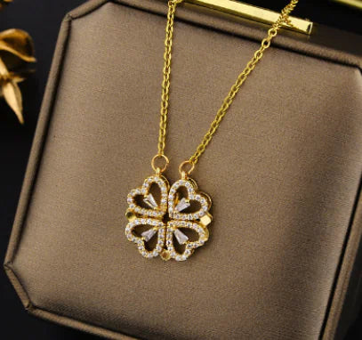 2 az 1-ben Szerencse Szív Nyaklánc Arany és Ezüst változatban