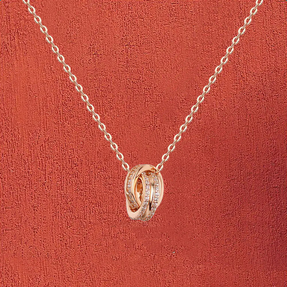 Chomel ezüst dupla gyűrűs nyaklánc